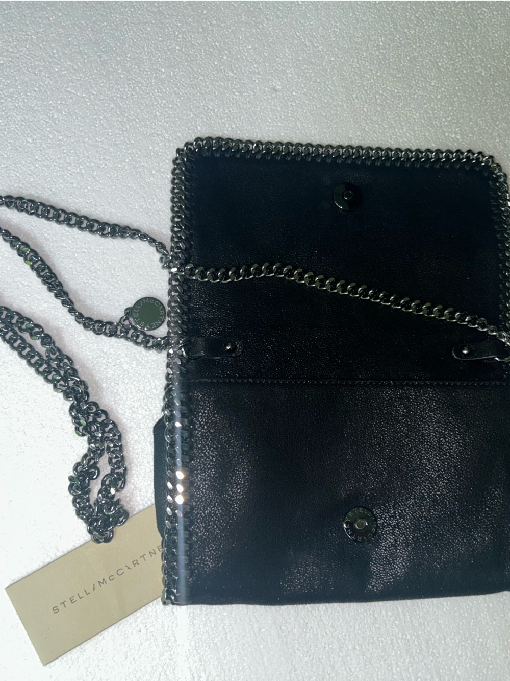 Stella McCartney Black Bag with Silver Chain Trim - Picture 5 of 6